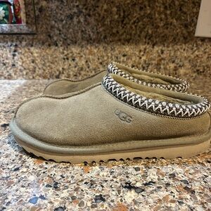 UGG  Suede Slip-Ons with Patterned Trim